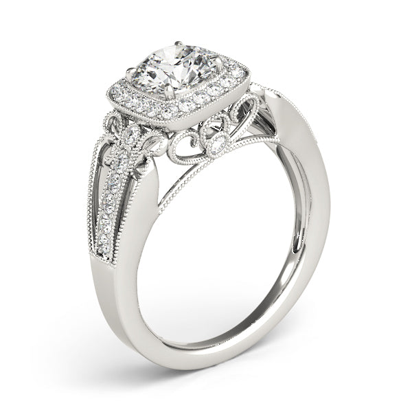 Vintage Halo Pavé Engagement Ring - Elgrissy Diamonds
