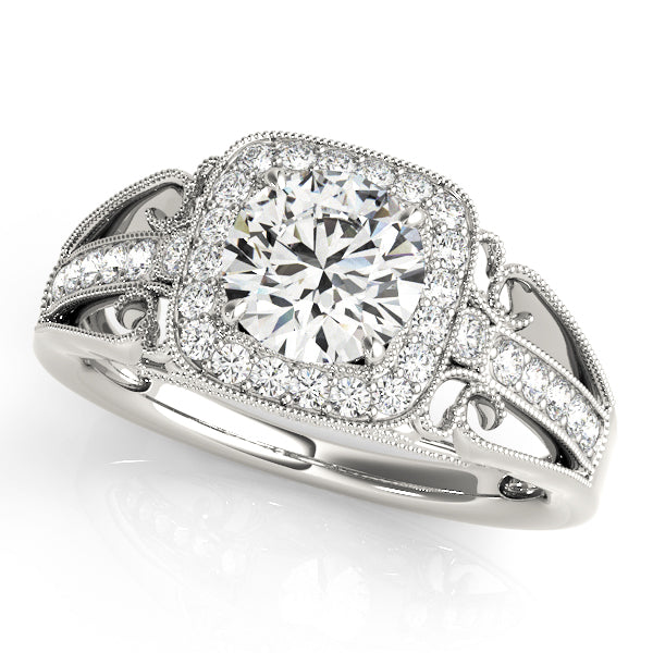 Vintage Halo Pavé Engagement Ring - Elgrissy Diamonds