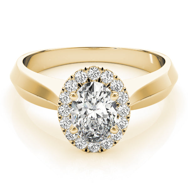 Oval Halo Knife Edge Engagement Ring - Elgrissy Diamonds