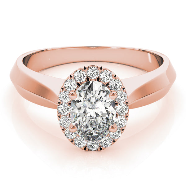 Oval Halo Knife Edge Engagement Ring - Elgrissy Diamonds