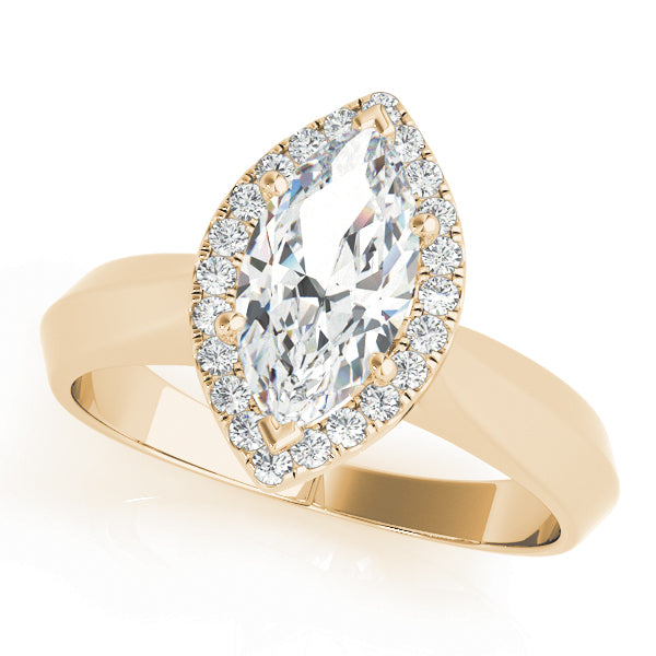 Marquise Halo Solitaire Diamond Engagement Ring - Elgrissy Diamonds