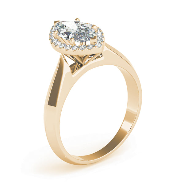 Marquise Halo Solitaire Diamond Engagement Ring - Elgrissy Diamonds