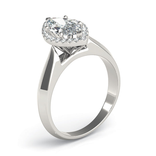 Marquise Halo Solitaire Diamond Engagement Ring - Elgrissy Diamonds