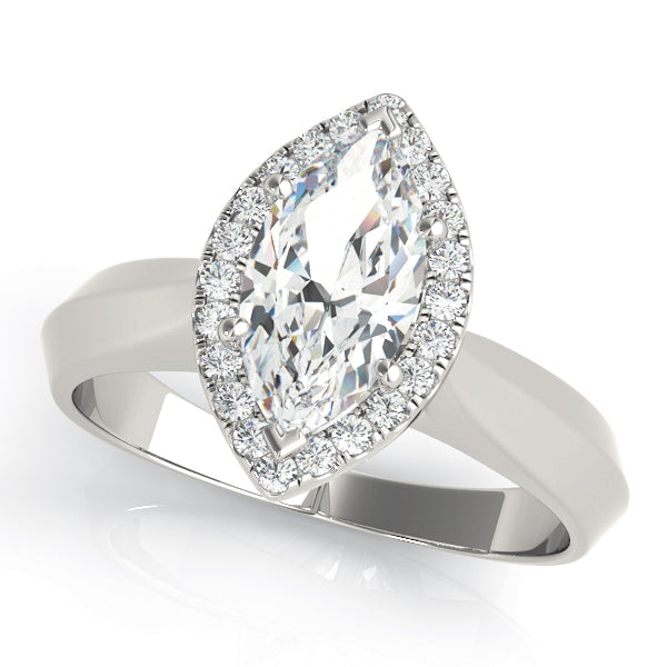 Marquise Halo Solitaire Diamond Engagement Ring - Elgrissy Diamonds