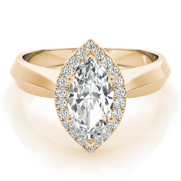 Marquise Halo Solitaire Diamond Engagement Ring - Elgrissy Diamonds