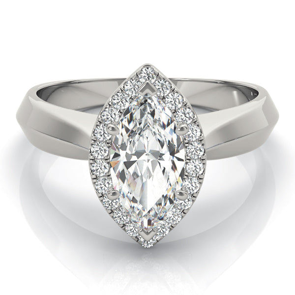 Marquise Halo Solitaire Diamond Engagement Ring - Elgrissy Diamonds