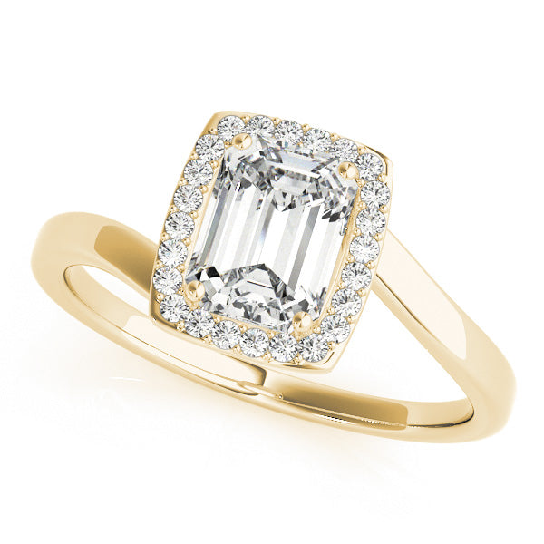 Halo Tension Emerald Cut Engagement Ring - Elgrissy Diamonds
