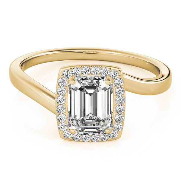 Halo Tension Emerald Cut Engagement Ring - Elgrissy Diamonds