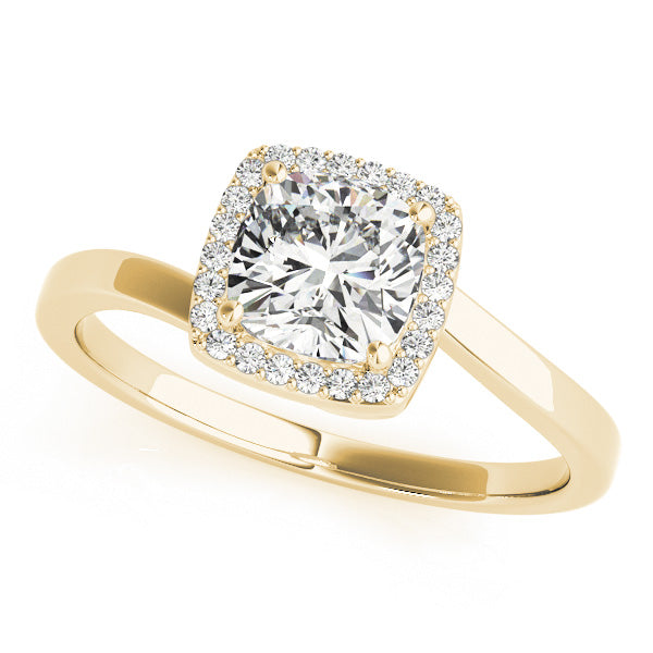 Tension Swirl Halo Cushion Engagement Ring - Elgrissy Diamonds