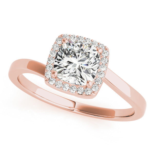 Tension Swirl Halo Cushion Engagement Ring - Elgrissy Diamonds