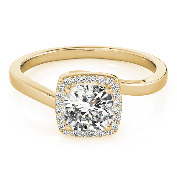 Tension Swirl Halo Cushion Engagement Ring - Elgrissy Diamonds
