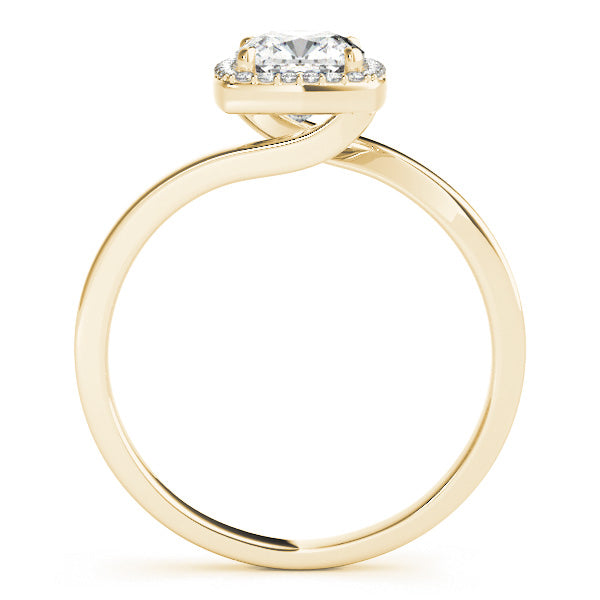 Tension Swirl Halo Cushion Engagement Ring - Elgrissy Diamonds