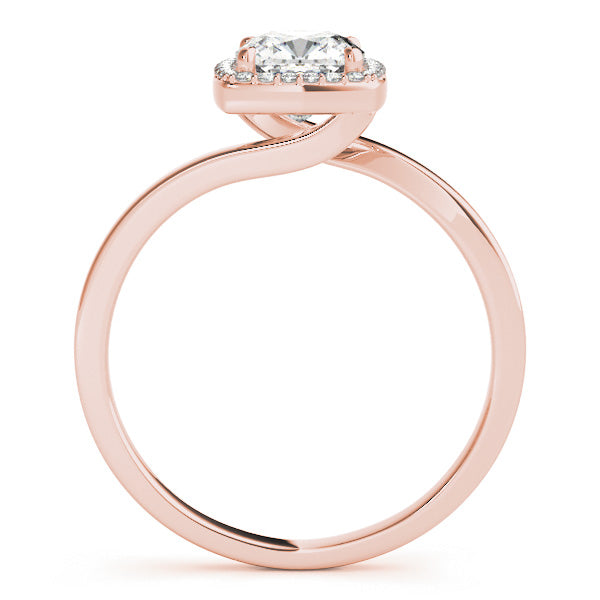 Tension Swirl Halo Cushion Engagement Ring - Elgrissy Diamonds