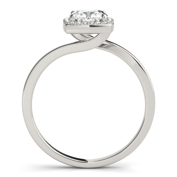 Tension Swirl Halo Cushion Engagement Ring - Elgrissy Diamonds