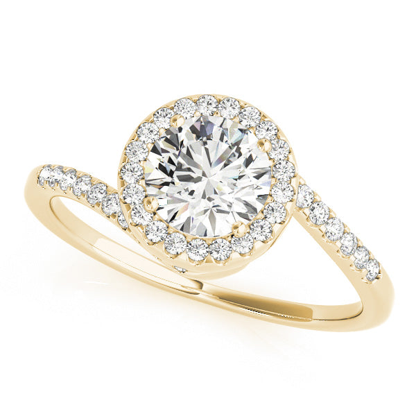 Halo Swirl Diamond Engagement Ring - Elgrissy Diamonds