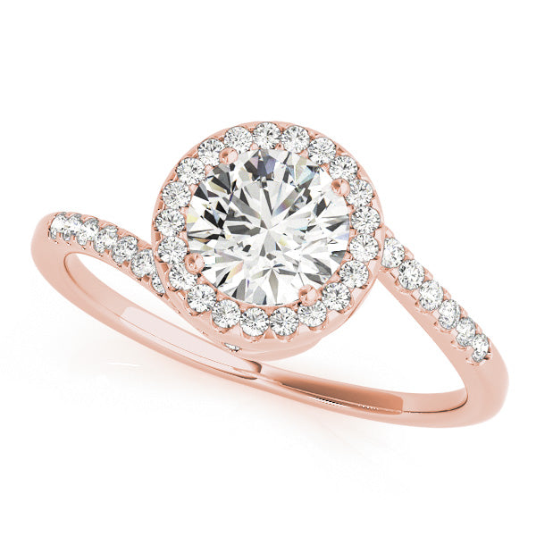 Halo Swirl Diamond Engagement Ring - Elgrissy Diamonds