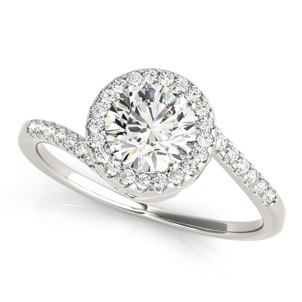 Halo Swirl Diamond Engagement Ring - Elgrissy Diamonds