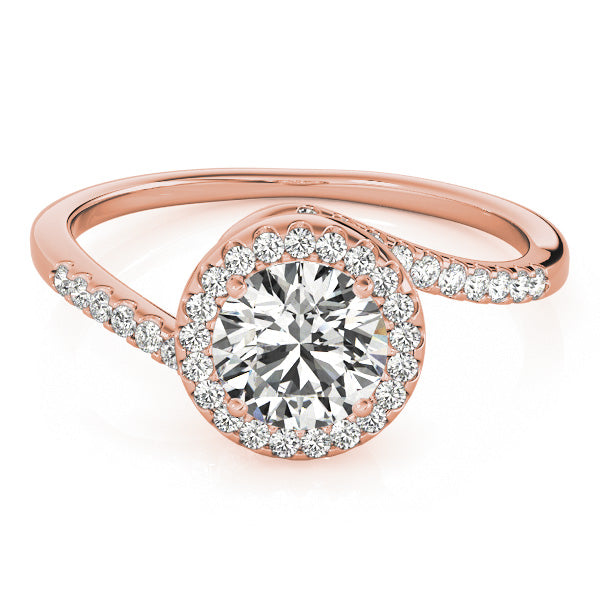 Halo Swirl Diamond Engagement Ring - Elgrissy Diamonds