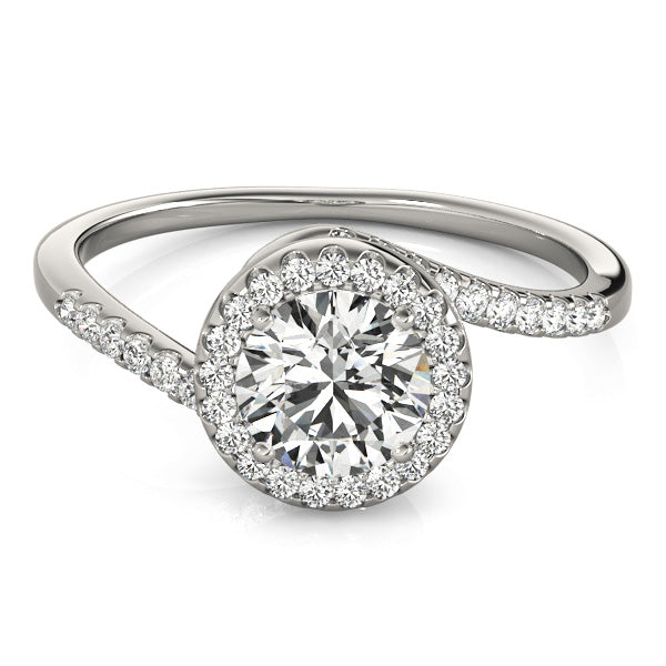 Halo Swirl Diamond Engagement Ring - Elgrissy Diamonds