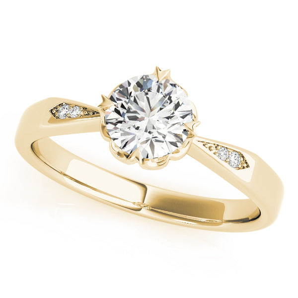 Round Diamond Tapered Pavé Engagement Ring - Elgrissy Diamonds