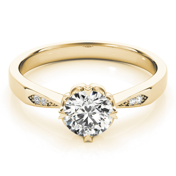 Round Diamond Tapered Pavé Engagement Ring - Elgrissy Diamonds