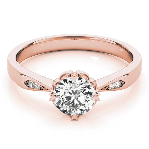 Round Diamond Tapered Pavé Engagement Ring - Elgrissy Diamonds