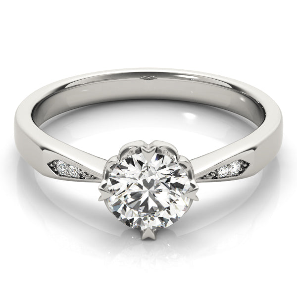Round Diamond Tapered Pavé Engagement Ring - Elgrissy Diamonds