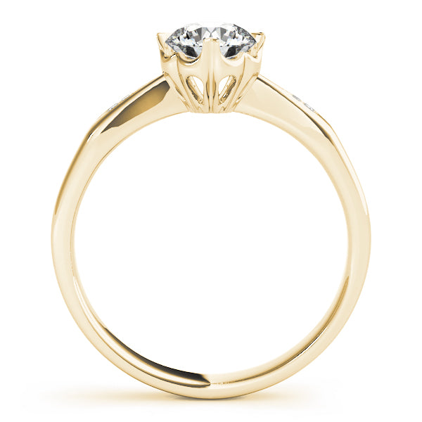 Round Diamond Tapered Pavé Engagement Ring - Elgrissy Diamonds