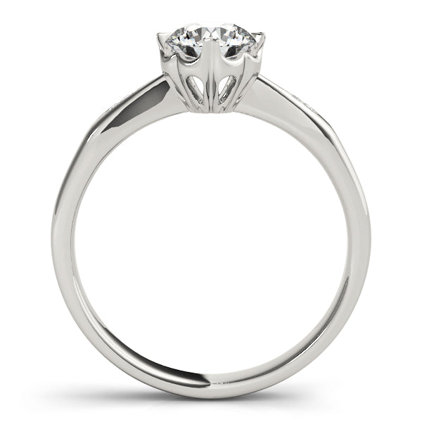 Round Diamond Tapered Pavé Engagement Ring - Elgrissy Diamonds