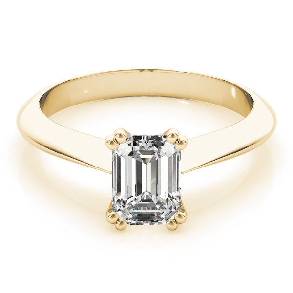 Knife Edge Double Prong Emerald Cut Engagement Ring - Elgrissy Diamonds