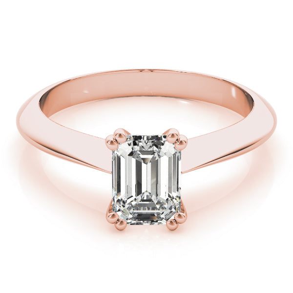 Knife Edge Double Prong Emerald Cut Engagement Ring - Elgrissy Diamonds