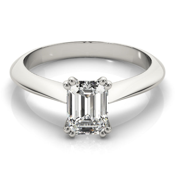 Knife Edge Double Prong Emerald Cut Engagement Ring - Elgrissy Diamonds