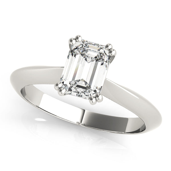 Knife Edge Double Prong Emerald Cut Engagement Ring - Elgrissy Diamonds