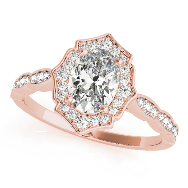Oval Marseille Halo Engagement Ring - Elgrissy Diamonds