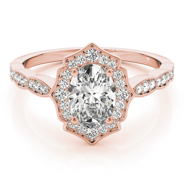 Oval Marseille Halo Engagement Ring - Elgrissy Diamonds