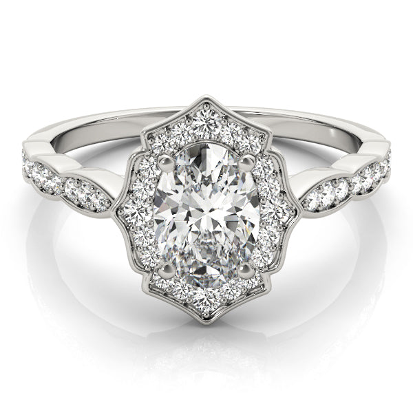 Oval Marseille Halo Engagement Ring - Elgrissy Diamonds