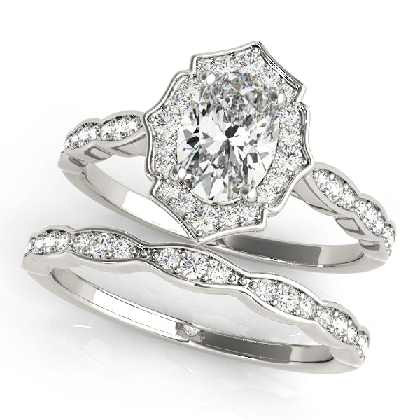 Oval Marseille Halo Engagement Ring - Elgrissy Diamonds