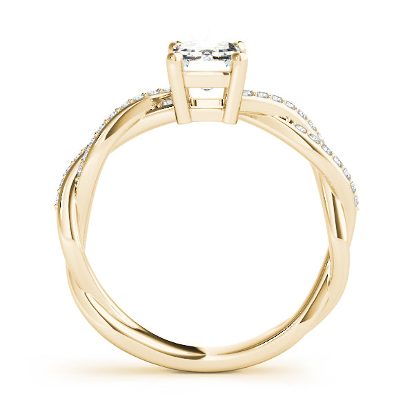 Channel Twisted Shank Emerald Cut Engagement Ring - Elgrissy Diamonds