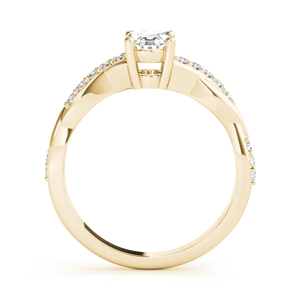 Pavé Twisted Shank Oval Engagement Ring - Elgrissy Diamonds