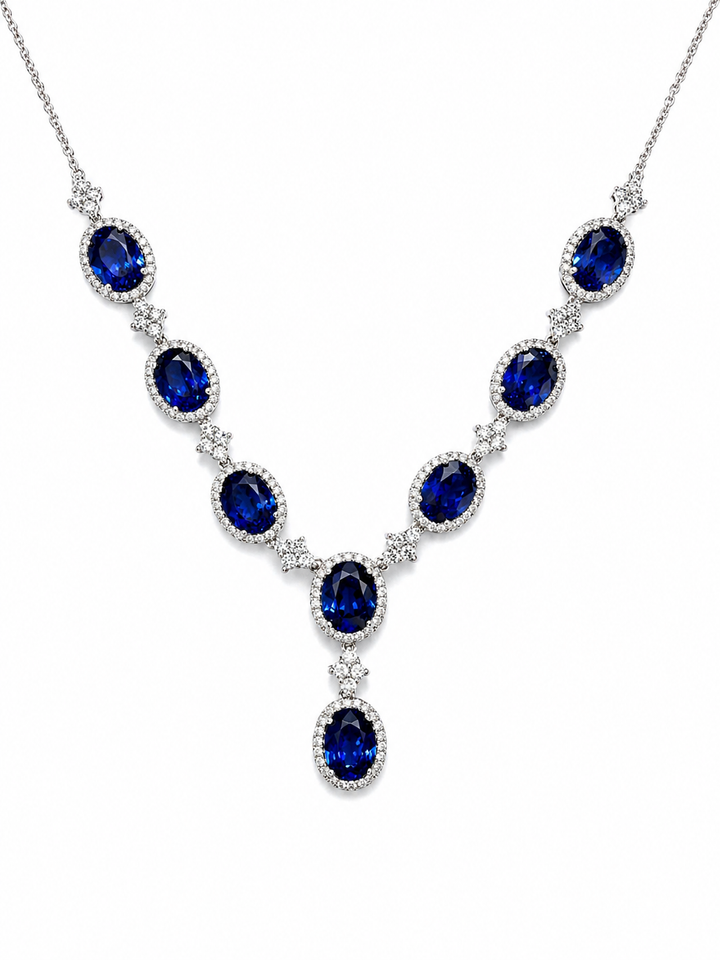Sapphire Oval Necklace (14.07 Ct. Tw.)