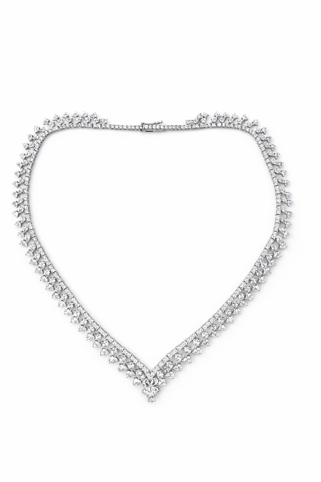 Diamond Cascade Necklace in White Gold