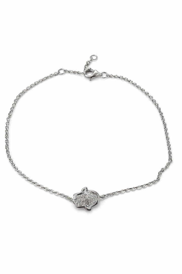 Hamsa Bezel in White Gold Bracelet (1.10)