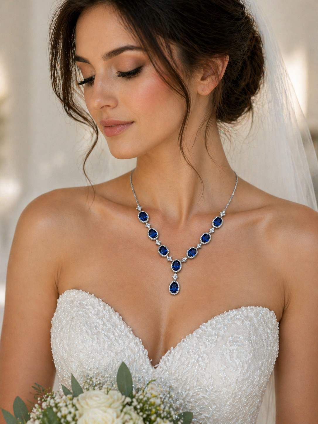 Sapphire Oval Necklace (14.07 Ct. Tw.)