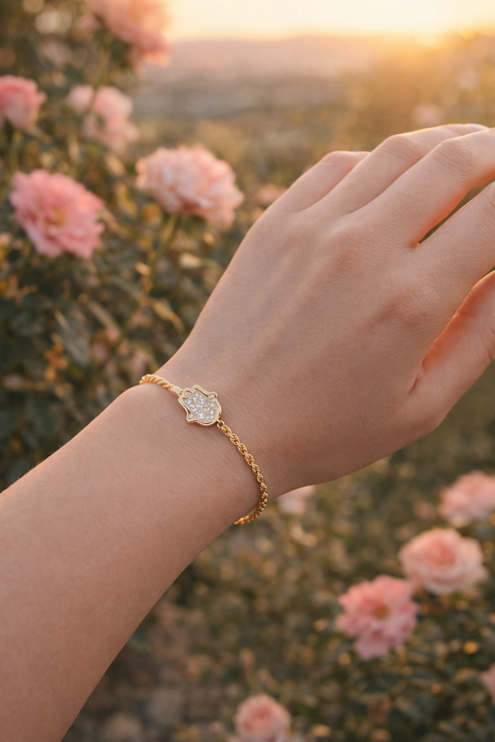 Hamsa Bezel  in Rose Gold Bracelet (1.10ctw)
