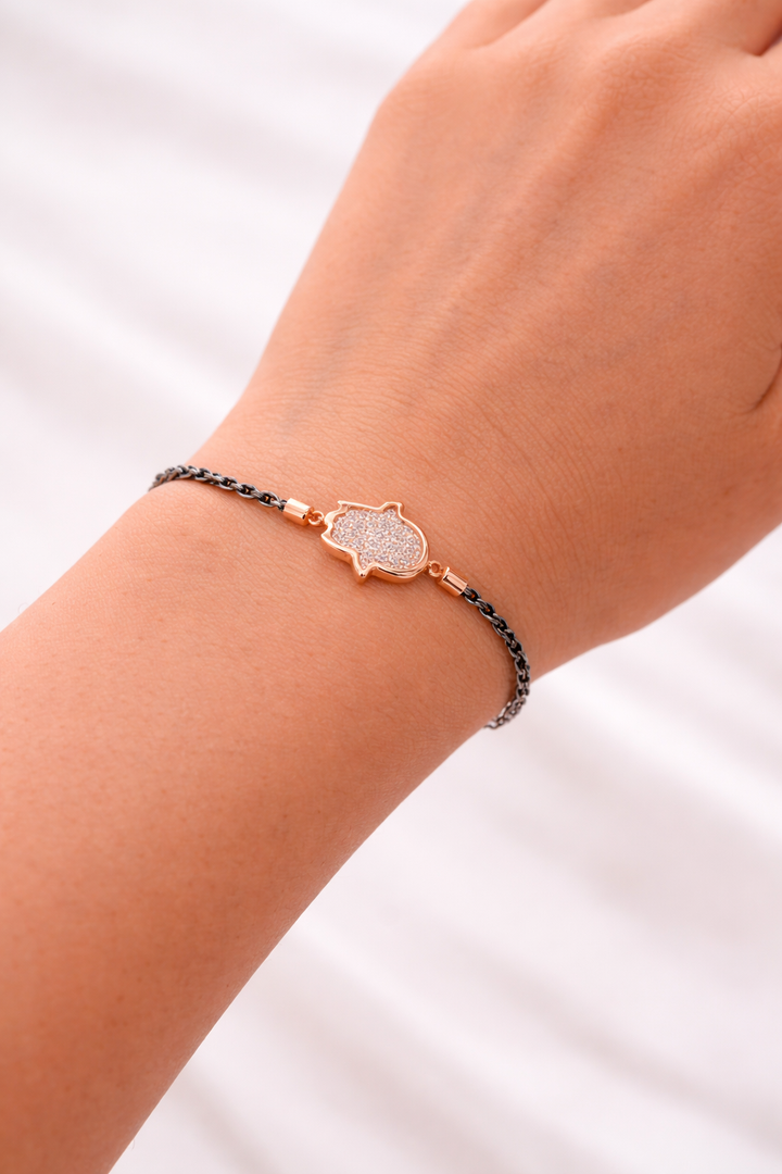 Hamsa Bezel with Black Rhodium and Rose Gold Bracelet (2.15ctw)