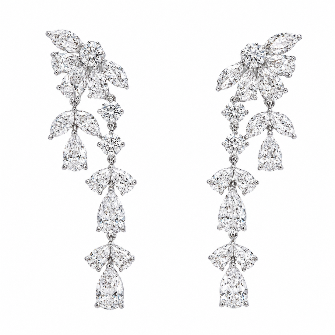 Ethereal Cascade Lab Grown Diamond Drop Earrings