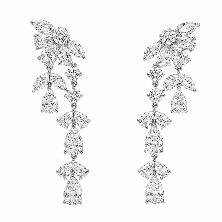 Ethereal Cascade Lab Grown Diamond Drop Earrings