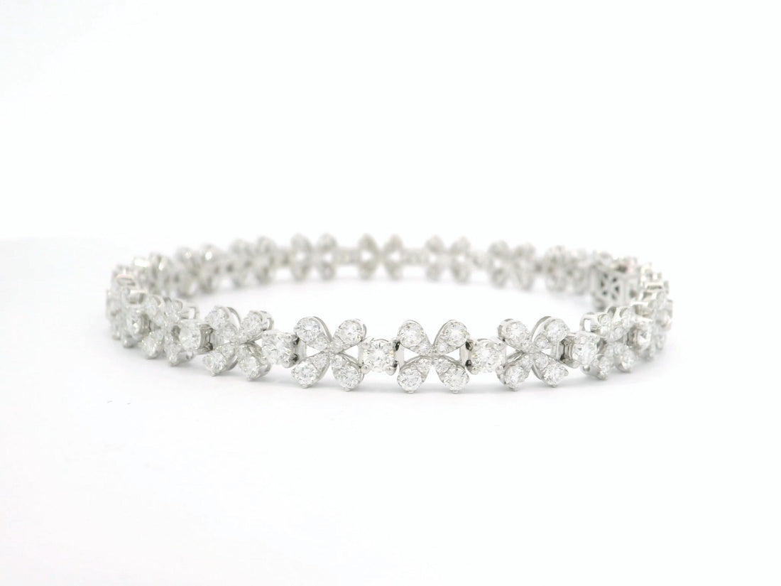 Four Petals Flowers Tennis Bracelet