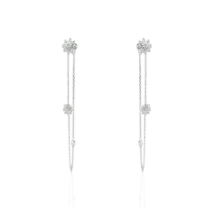 Flower Chain Strand Earrings - Elgrissy Diamonds