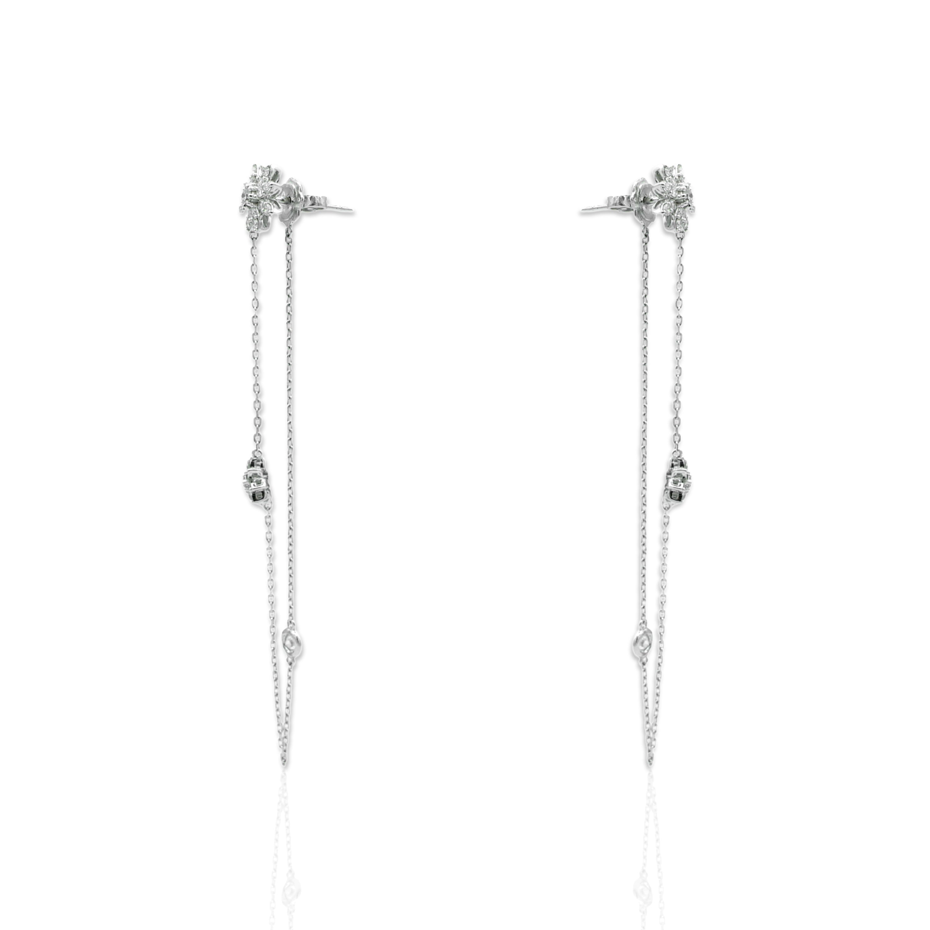 Flower Chain Strand Earrings - Elgrissy Diamonds